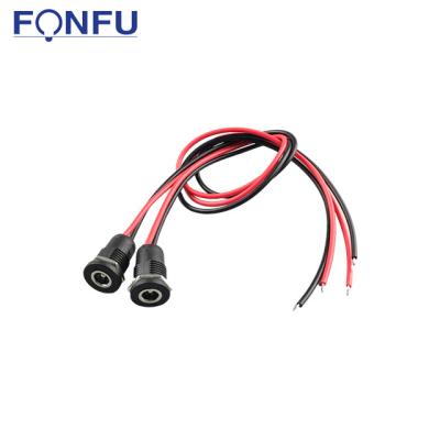 China Automotive DC-022D 2.1 Pin Copper Wire Circular 180 Degree DC Power Outlet Electric Vehicle Charging Plug With Nuts for sale