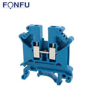 China power distribution box and din rail etc. terminal block wire uk terminal block 4mm uk5n blue high voltage current screw clamp connector for sale