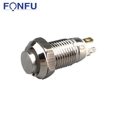 China silver push button switch metal button switch with light push button on switch FU8-C1 for sale