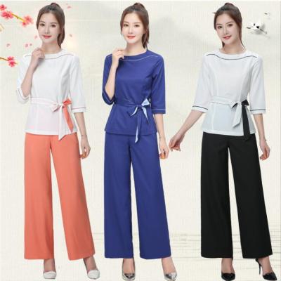 China Wholesale Anti-static Women's Beauty Salon Hotel Uniforms Fall 2021 Technician Clothes Foot Bath Spa Technician Workwear New for sale