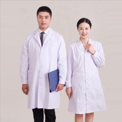 China 2021 Eco-friendly Wholesale Medical Doctors Uniforms Autumn White Coats Men Women Laboratory Pharmacy Nurse Uniforms Custom Logo for sale