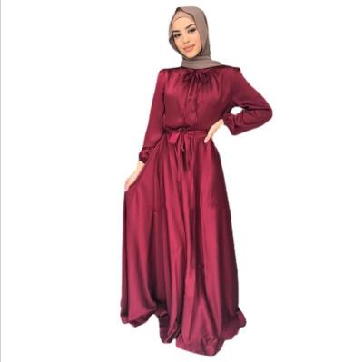 China 2021 Modest Muslimah Styling Wholesale Women's Abaya Floor Length Dress Autumn New Middle East Saudi Dubai Solid Color Muslim Muslim Long Dress for sale