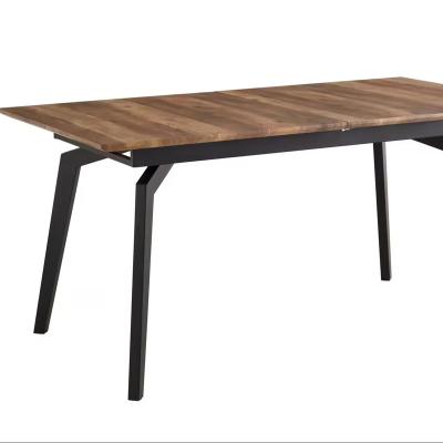 China Extendable Formwell extendable dining table 160-200*90*76, MDF with paper veneer profiled tube metal legs frame in black sand powder coated for sale