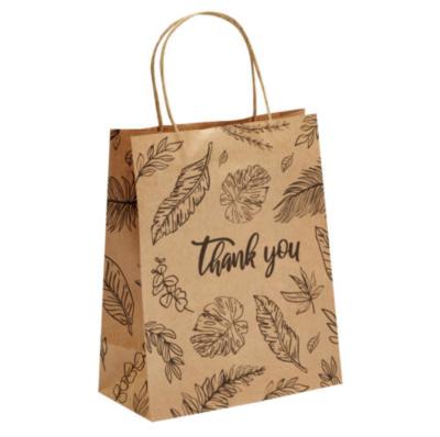 China Wholesale Recyclable Kraft Paper Bag Custom Logo Thanksgiving Gift Bag Clothing Customer Logo Gift Shopping Bag for sale