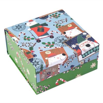 China Biodegradable Hot Sales Christmas Square Gift Box With Lid - Bear And Postmark Design Gift Box for sale