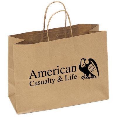 China Restaurant Disposable Custom Food Take Out Package Bag Design Your Own Logo Brown Kraft Paper Takeout Bag for sale