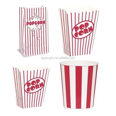 China Recyclable Popcorn Box Classic Paper Popcorn Packaging Boxes With Food Grade Paper For Cinema for sale