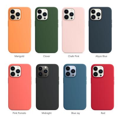 China 100% Real Fiber Liquid Silicon Shockproof Bulk Micro Liquid Silicone Cases For Apple iPhone 12 13 Pro Max for sale