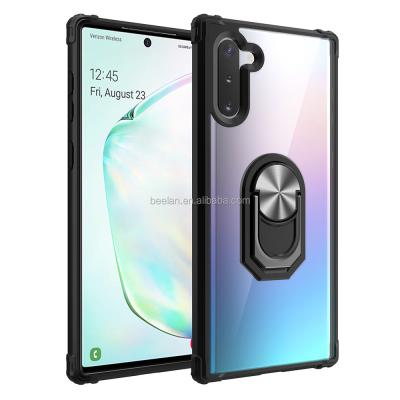 China Military Grade Shockproof Clear Clear PC Back Cover 360 Degree Rotating Ring Holder Kickstand Ultra Slim Phone Back Case For Samsung galaxy s10 for sale