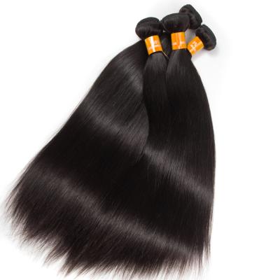 China Hot Selling Best Quality Silky Straight Unprocessed Human Hair Bundles 100% Brazilian Virgin Remy Straight Human Hair Lace Frontal Closure for sale