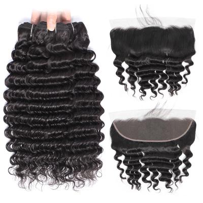 China Deep wave 100% natural cuticle aligned raw indian virgin hair wholesale cuticle aligined indian virgin hair sellers for sale