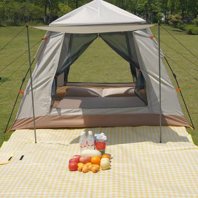 China Factory direct sales camping tent 4 to 5 people speed outdoor camping tent straight tie type oxford automatic open fabric tent for sale