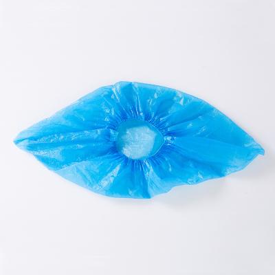 China Cheap Plastic Blue Waterproof Disposable Hospital PE Shoe Cover for sale