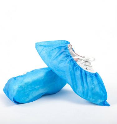 China Personal Care 17*41 3g Blue White Disposable Shoe Cover Pe Surgical Shoe Waterproof Covers for sale