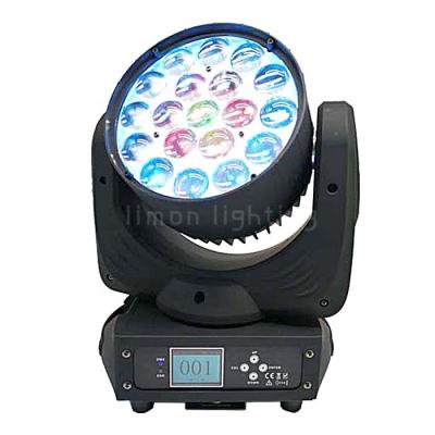 China Stage Disco Bar DJ Lights 19x15w RGBW LED Moving Head Wash Zoom Light for sale