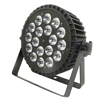 China Big Lens DMX 18x10w RGBW 4in1 Aluminum Cast Indoor LED Flat Par Light for sale