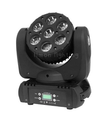 China 7x12w RGBW 4in1 DMX/Sound Control Cree LED Beam Moving Head Light for sale