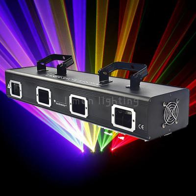 China Small Power 4 Lens Four Head RGBY Multi Color Beam DJ KTV Laser Light Projector for sale