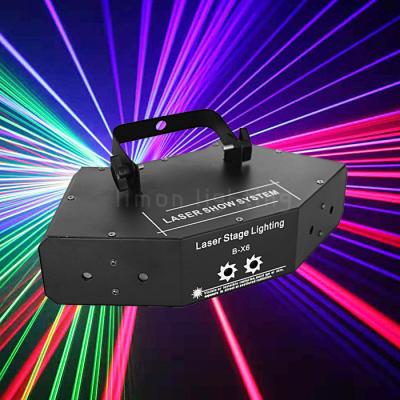 China 6 Eyes 360 degree Large Angle Scan Rotation Mini Scanning Pattern Laser Stage Lighting for sale