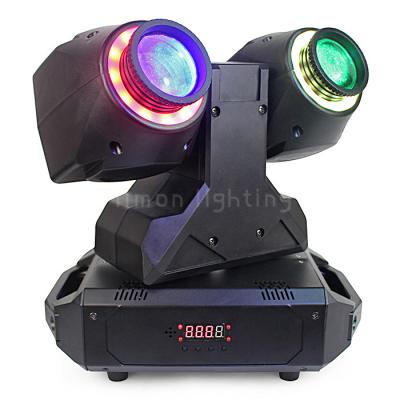 China Unlimited Pan Rotation Double Head 30w RGBW 4in1 Mini Dual Beam LED Moving Head  Light for sale