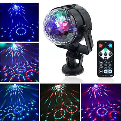 China USB Interface Remote Controller LED Crystal Car Small Magic Ball Light Colorful Rotating Stage Effect Lights for sale