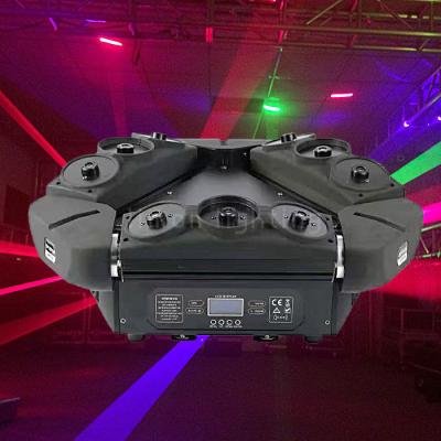 China Unlimited Rotation 9 Eyes RGB Laser Spider Beam Moving Head Lights DMX for sale