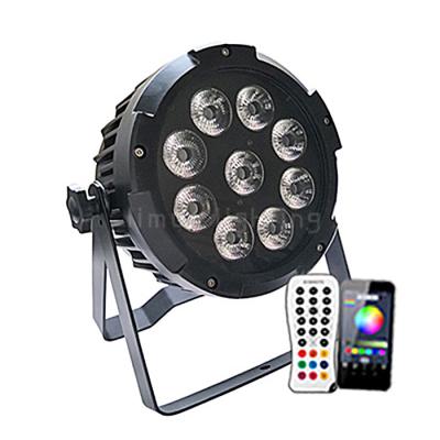 China Remote Controller DMX Wireless 9x18w RGBWAUV 6in1 Waterproof LED Battery Uplight for sale