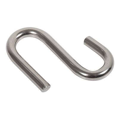 China Heavy Industry Heavy Duty Stainless Steel S Shaped Hooks 2.2 Long Inch 1/5 Inch Thickness S Metal Hooks for sale