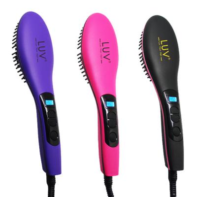 China Car Raised Hair Straightener Brush Anti-Scald Auto-Ionic Hair Straightener Brush 2-in-1 for sale