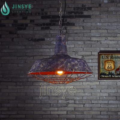 China Modern Rustic Warehouse Metal Pendant Light Vintage Industrial Pendant Lamp With Grille for sale