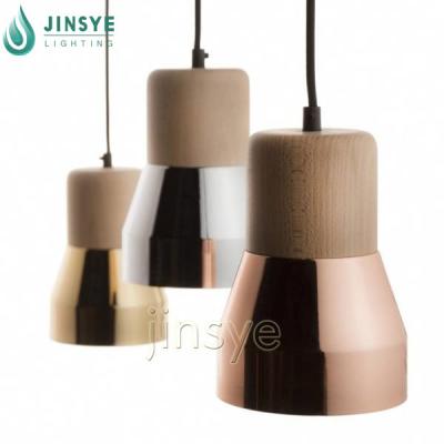 China Warehouse Modern Design Gold Lamp Wooden Industrial Hanging Kitchen Light / Silver Metal / Copper for sale