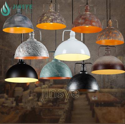 China Warehouse Restaurant Semicircle Black/White/Rustic Industrial Hanging Light Metal Iron Pendant Lamp for sale