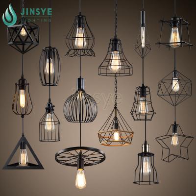 China Modern Creative Hanging Hotel Lamp Metal Cage Pendant Lamp for sale