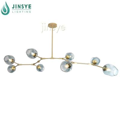 China Industrial Hotel Project Chain Chandelier Pendant Lamp Glass Ceiling Lamp 8 Pendant Lamp for sale