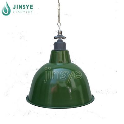 China Australia Antique Warehouse Green Enamel Pendant Lamp Pendant Light With Chain For Indoor for sale