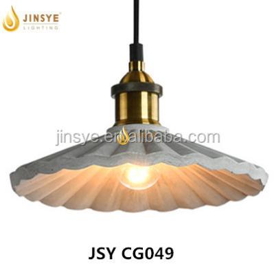 China Vintage Bronze Bulb Holder Umbrella Shaped Concrete Cement Lampshade for sale