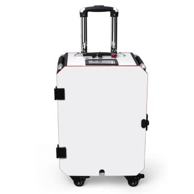 China 100W 200W Portable Stainless Steel Trolley Case Luggage Box Suitcase Laser Derusting Fiber Laser Cleaning Machine for sale