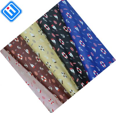 China Custom Printed Faux Leather Leather Rolls Waterproof Wholesale PVC Faux Leather Fabric Printed For Bag for sale