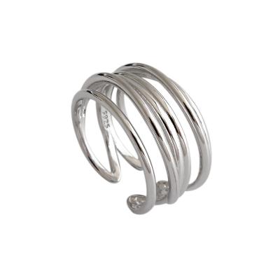 China New FASHIONABLE Hot Multi Layer Wire Wrapped Ring Classic Sterling Silver 925 Rings For Women for sale