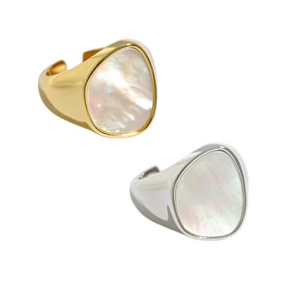 China 925 Sterling Silver FASHIONABLE Light Luxury Pearlescent Rings Jewelry Women Women Gemstone Rings Geometric for sale