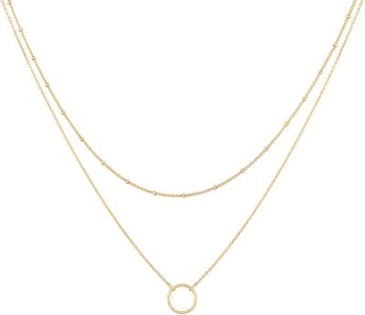 China TRENDY Layered Heart Necklace Handmade Pendant 18k Gold Plated Gold Choker Arrow Tasty Bar Layering Long Necklace For Women for sale