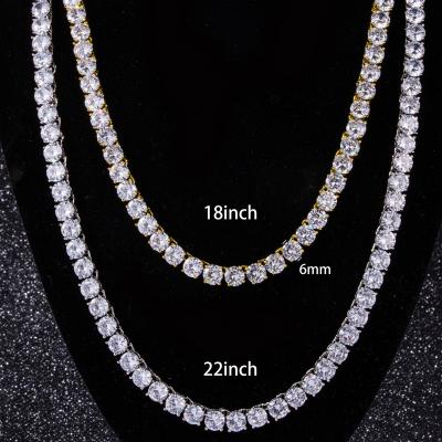 China 2022 Hot Sale Hiphop Tennis Necklace For Women Wedding Fashion Jewelry Necklace for sale