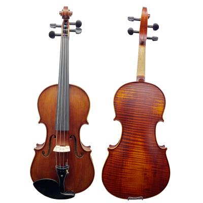 China Professional Semi-Handmade Oil Painting High Quality Single Back Solid Violins With Good Sound for sale