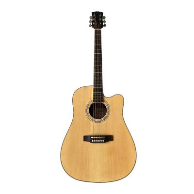 China Flawless High Quality 41 Inch D Shape Student Cutaway Acoustic Guitar for sale