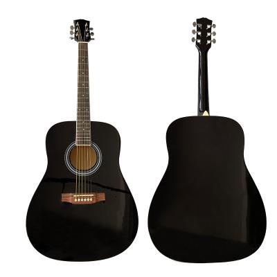 China All Linden Plywood Black Color Cheap Linden Plywood Body Acoustic Guitar 40 inch For Sale for sale