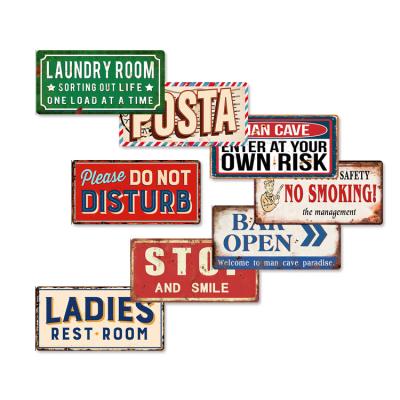 China 15X30CM Customized UV Printing Warining Nostalgic Metal Signs Retro Europe Tin Sign Number License Plate Letter Wholesale for sale