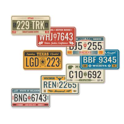 China 15X30CM Customized UV Printing Europe Tin Sign Number Number Plate UV Printing Car Retro Plates Funny Vintage Metal Signs for sale