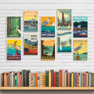 China Europe Jin Hao Craft Tin Signs 20X30CM Customized Travel City Retro Metal Signs Vintage UV Printing Funny Metal Signs for sale