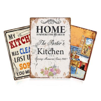 China 20X30CM Customized UV Printing Funny Vintage Metal Signs Decorative Europe Wall Plaque Tin Signs Retro Kitchen Metal Signs for sale