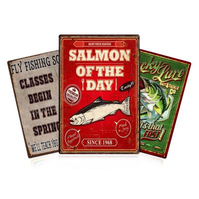 China Europe Vintage Metal Plate Tin Signs 20X30CM Customized UV Printing Fishing And Hunting Funny Retro Metal Signs Vintage Metal Signs for sale